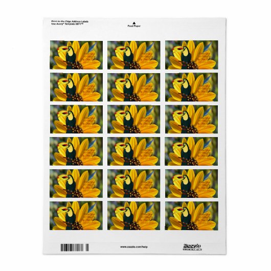 Retouradres Labels Sunflower Parrot (Full Sheet)
