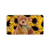 Retouradres Labels Sunflower Teddy Bear (Voorkant)