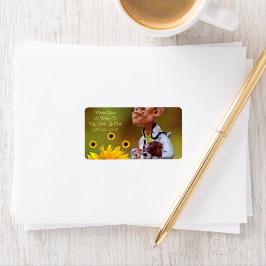 Retouradres Labels Sunflower — Veternarian (Insitu)