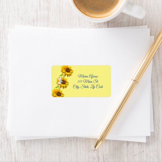 Retouradres labels Zonnebloem Dove Floral (Insitu)