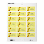 Retouradres labels Zonnebloem Dove Floral (Full Sheet)