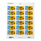 Retouradres Labels Zonnebloem Floral (Full Sheet)