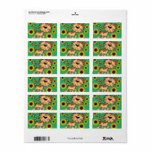 Retouradres Labels zonnebloemkat (Full Sheet)