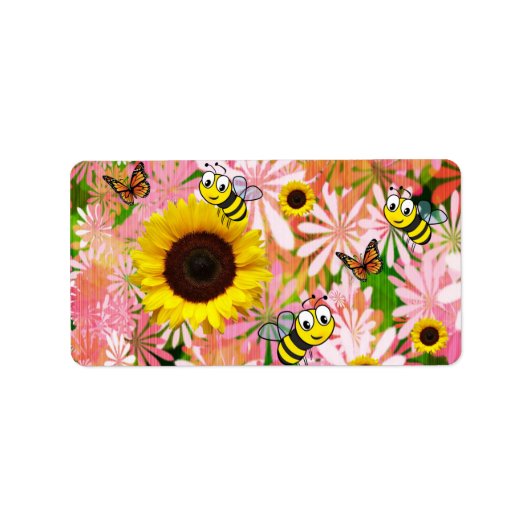 Retouradres Labels zonnebloempittenBumblebee (Voorkant)