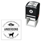 Retouradres Labrador en Mountain Outline Zelfinktende Stempel (In situ)