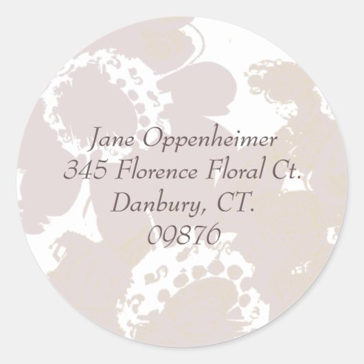 Retouradres Lavendel Kleur Floral Ronde Sticker (Voorkant)