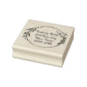 Retouradres Leaf Wreath gepersonaliseerd Rubberstempel (Stempel)