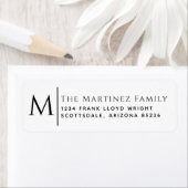 Retouradres legant familiemonogram Gepersonaliseer Etiket (Insitu)