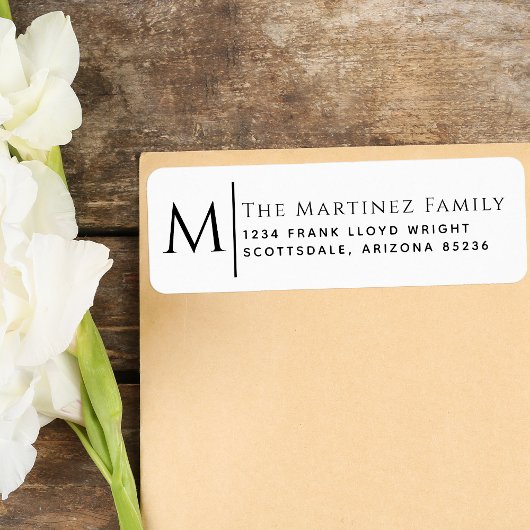 Retouradres legant familiemonogram Gepersonaliseer Etiket