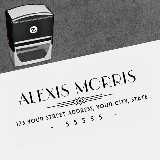 Retouradres legante Art Deco-stijl Zelfinktende Stempel