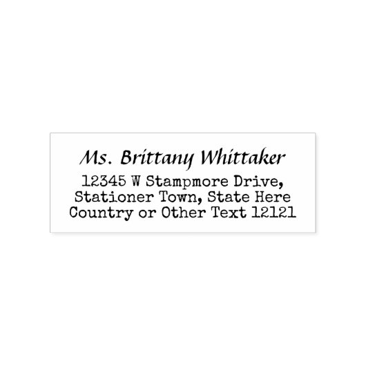 Retouradres Leuke Typewriter ziet er eenvoudig ui Rubberstempel (Afrduk)