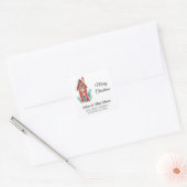 Retouradres Magisch Suikerhuis van Peperkoek Vierkante Sticker (Envelop)