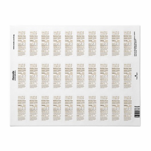Retouradres Maple Syrup Nutrip Gold Gradiënt Etiket (Full Sheet)