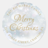 Retouradres Merry Winter Frost Ronde Sticker (Voorkant)