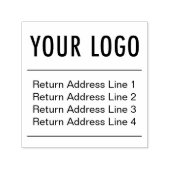 Retouradres met Company Logo Square Custom Zelfinktende Stempel (Design)