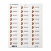Retouradres met Kerstmuts Vizsla-hond Etiket (Full Sheet)