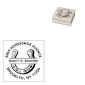 Retouradres met Lucky Hoefijzer Etsen Ronde Rubberstempel (Gestempeld)