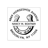 Retouradres met Lucky Hoefijzer Etsen Ronde Rubberstempel (Afrduk)