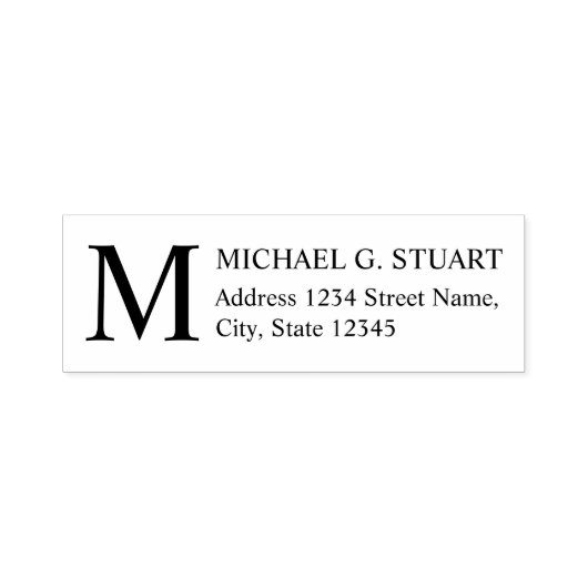 Retouradres met monogram zelfinktende stempel (Design)