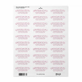 Retouradres met roze hartenrand etiket (Full Sheet)