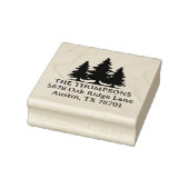 Retouradres met Rustieke Dennenbomen Rubberstempel (Stempel)