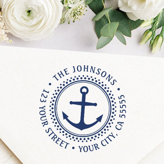 Retouradres met scheepsanker  zelfinktende stempel