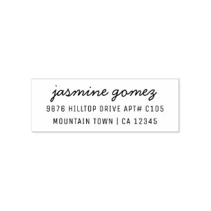 Retouradres met scriptnaam Modern Minimalist Zelfinktende Stempel