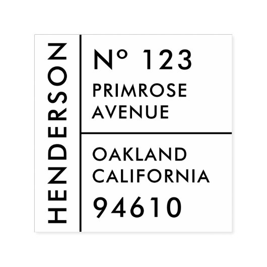 Retouradres | Minimale moderne familienaam Zelfinktende Stempel (Design)