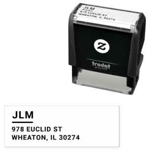 Retouradres Minimalistische Monogram Vette Typogra Zelfinktende Stempel