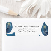 Retouradres Modern Deep Indigo Blue en Gold Etiket (Insitu)