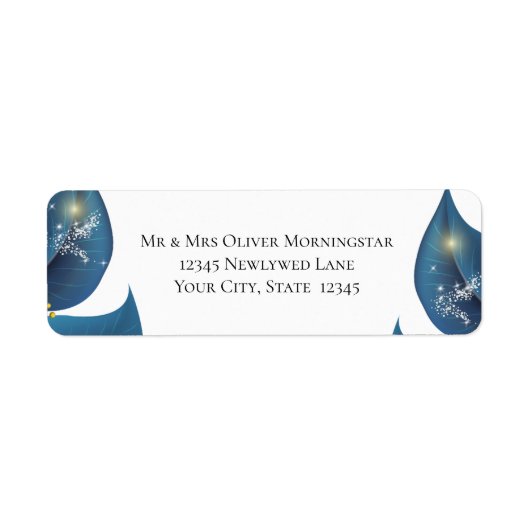 Retouradres Modern Deep Indigo Blue en Gold Etiket (Voorkant)