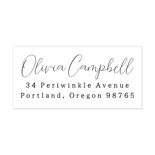 Retouradres Modern Elegant Script Naam Zelfinktende Stempel (Design)