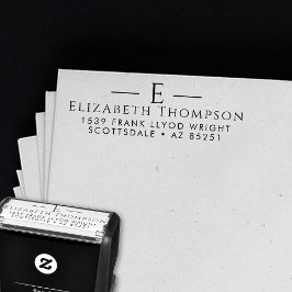 Retouradres Modern legant monogram Gepersonaliseer Zelfinktende Stempel