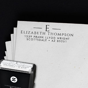 Retouradres Modern legant monogram Gepersonaliseer Zelfinktende Stempel