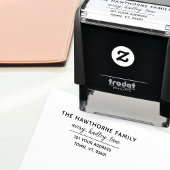 Retouradres Modern Minimal Family Script Name Zelfinktende Stempel