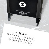 Retouradres | Modern minimal huwelijksmonogram Zelfinktende Stempel