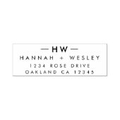 Retouradres | Modern minimal huwelijksmonogram Zelfinktende Stempel (Design)