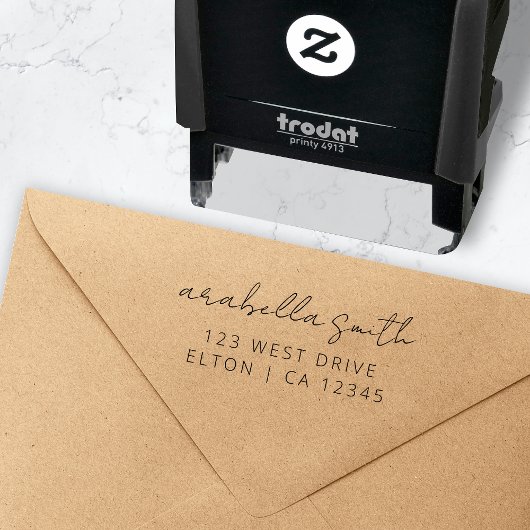 Retouradres | Modern minimalistisch legant script Zelfinktende Stempel