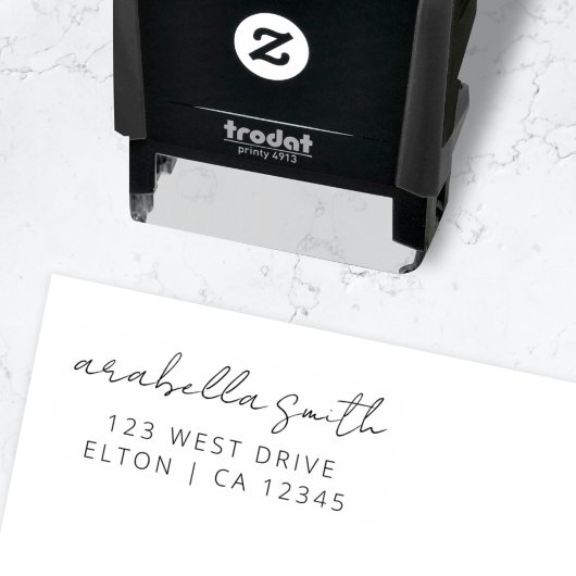 Retouradres | Modern minimalistisch legant script Zelfinktende Stempel