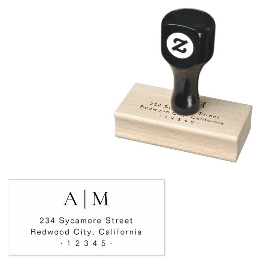 Retouradres Modern Minimalistisch Schrift Beginlet Rubberstempel (Gestempeld)