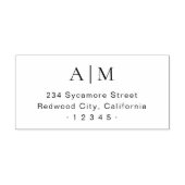 Retouradres Modern Minimalistisch Schrift Beginlet Rubberstempel (Afrduk)