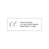 Retouradres Modern Minimalistisch Script Monogram Zelfinktende Stempel (Design)