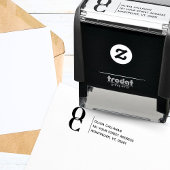 Retouradres Modern Minimalistisch Script Monogram Zelfinktende Stempel