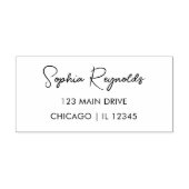 Retouradres Modern Minimalistisch Script Naam Hout Rubberstempel (Afrduk)