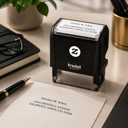 Retouradres Modern Minimalistisch Script Naam Zelf Zelfinktende Stempel