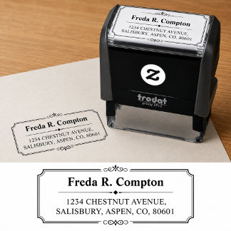 Retouradres Modern Minimalistisch Script Naam Zelf Zelfinktende Stempel