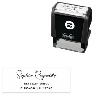 Retouradres Modern Minimalistisch Script Naam Zelfinktende Stempel