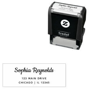 Retouradres Modern Minimalistisch Script Naam Zelfinktende Stempel