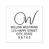 Retouradres Modern Monogram Zelfinktende Stempel (Design)