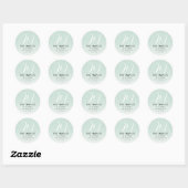 Retouradres modern script Initiaal | Groene Ombre Ronde Sticker (Vel)